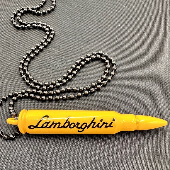 Lamborghini Inspired Art Necklace By Mr.Debonair & Authentic Lamborghini Pin